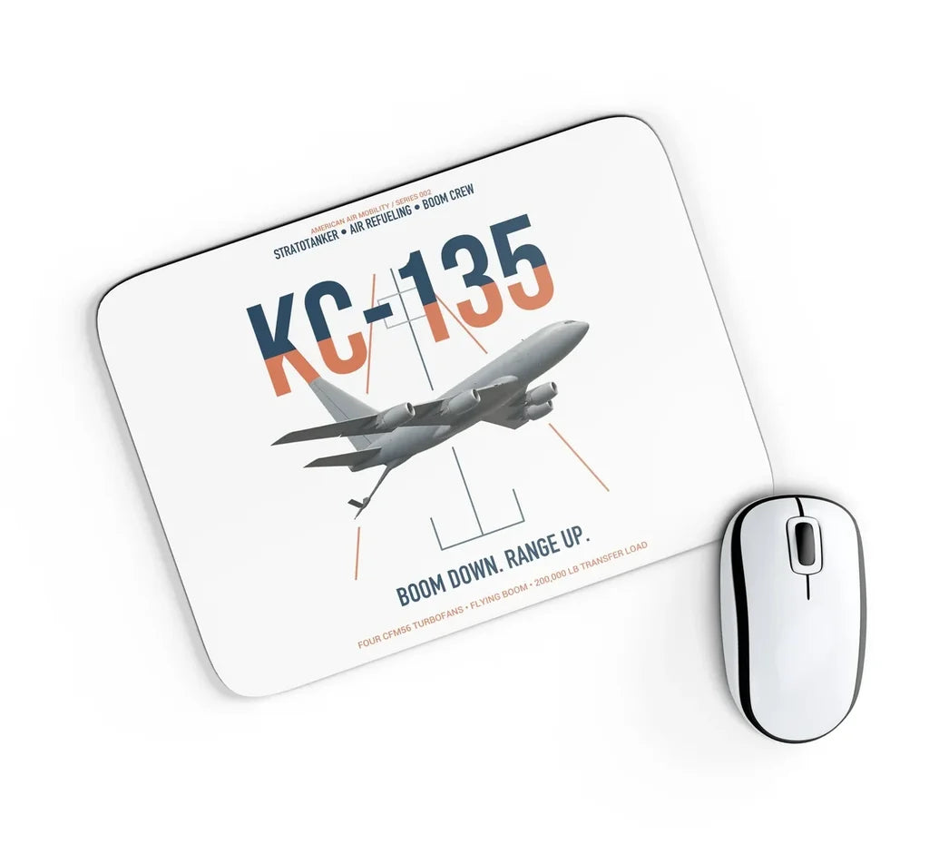 KC-135 STRATOTANKER design on white rectangle mouse pad