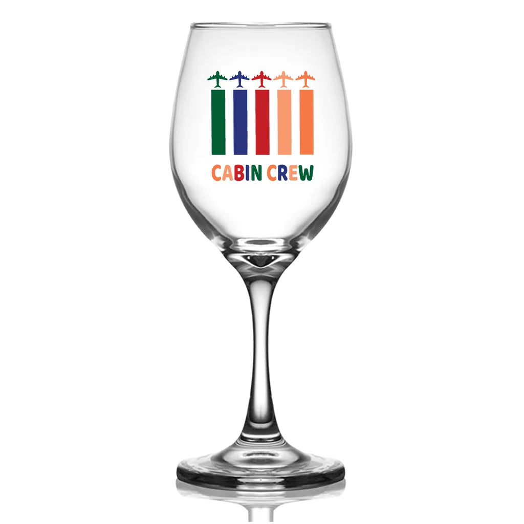 Customisable Colourful Cabin Crew Wine Glass - view 2