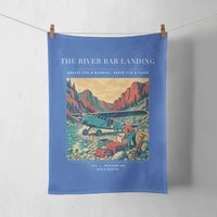 Thumbnail for VINTAGE G4193 - The River Bar Landing - Designed Towels design on blue