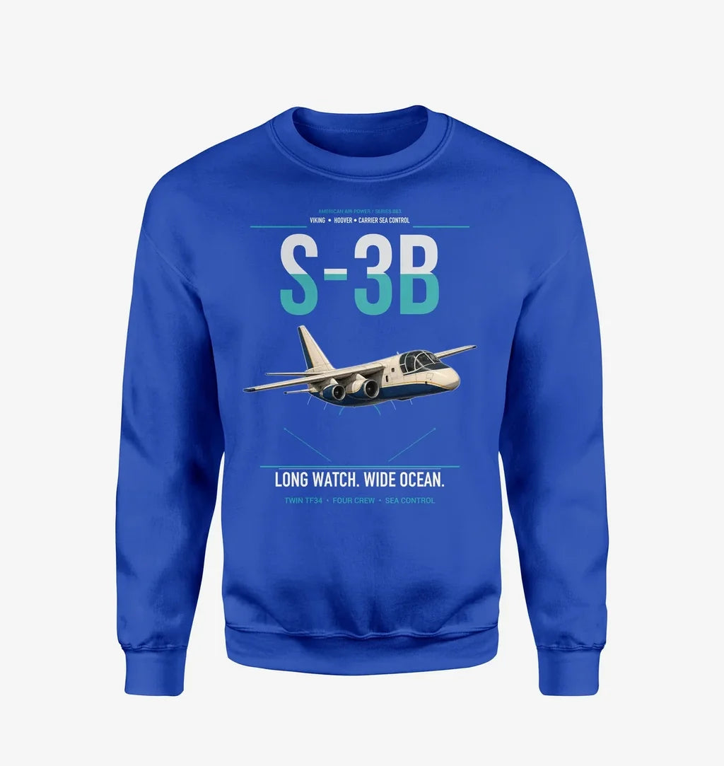 S-3B Viking design on blue sweatshirt
