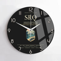 Thumbnail for Sarasota Bradenton International Airport (SRQ) design on black no frame wall clock