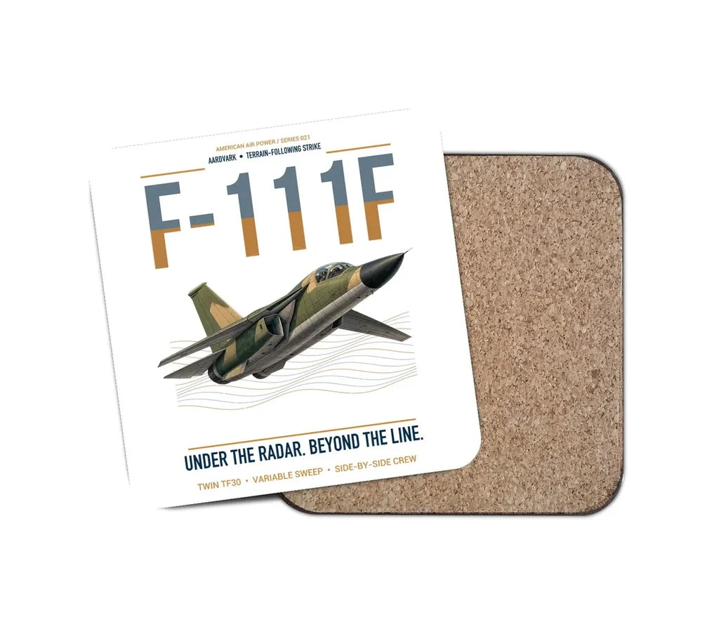 F-111F Aardvark design on white 1 piece coaster