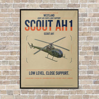 Thumbnail for Westland Scout AH1 vertical canvas print - framed - beige background