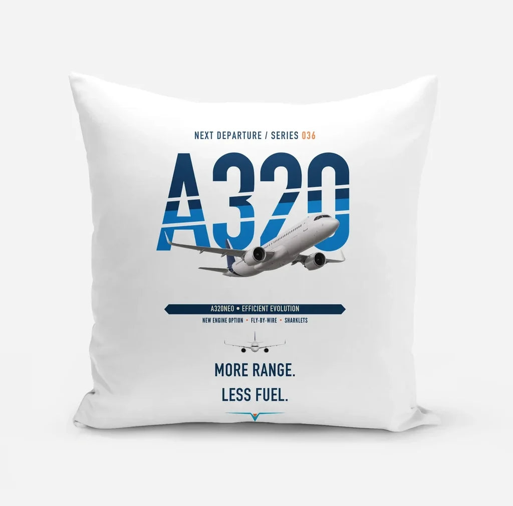 Airbus A320neo design on white pillow
