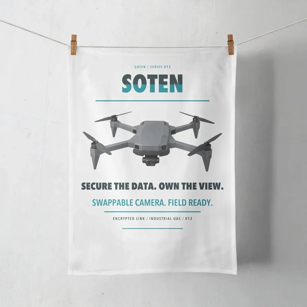 ACSL SOTEN design on white towel