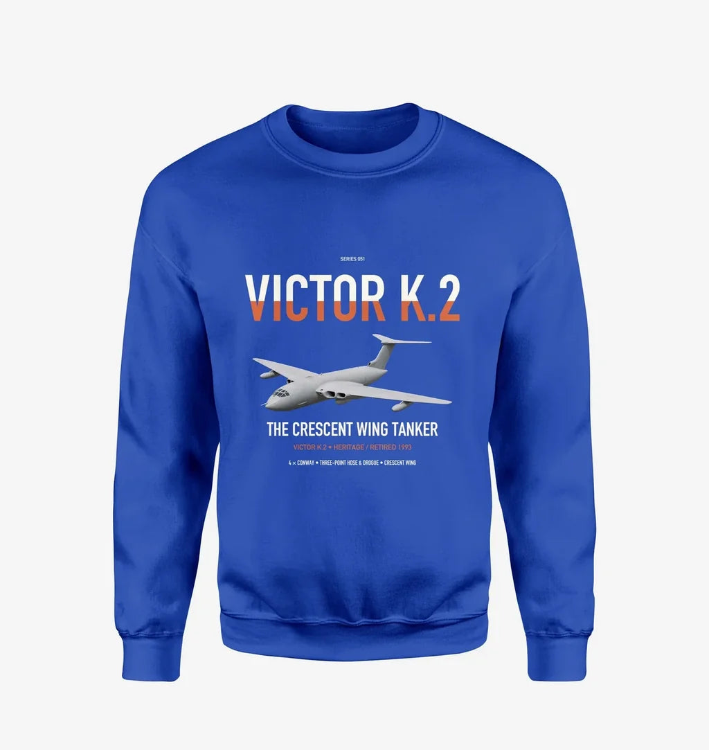 Handley Page Victor K.2 design on blue sweatshirt
