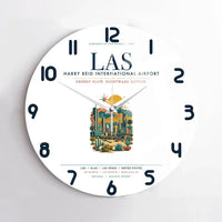 Thumbnail for Las Vegas Harry Reid International Airport (LAS) design on white no frame wall clock