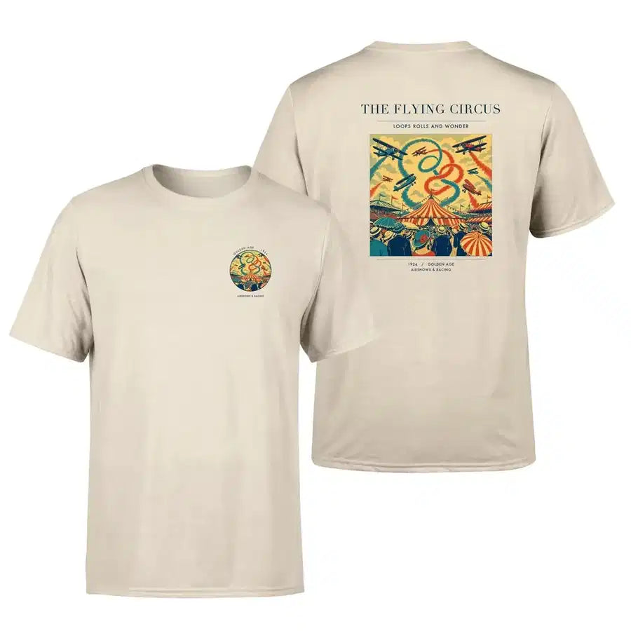 VINTAGE G4026 - The Flying Circus - Double-Side T-Shirt design on beige double side t shirt