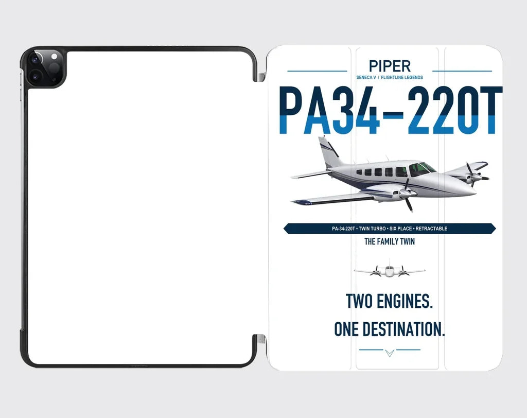 Piper PA-34-220T Seneca V design on white ipad tablet case