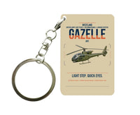 Thumbnail for Westland Gazelle AH1 design on beige designed key chain, double-side print