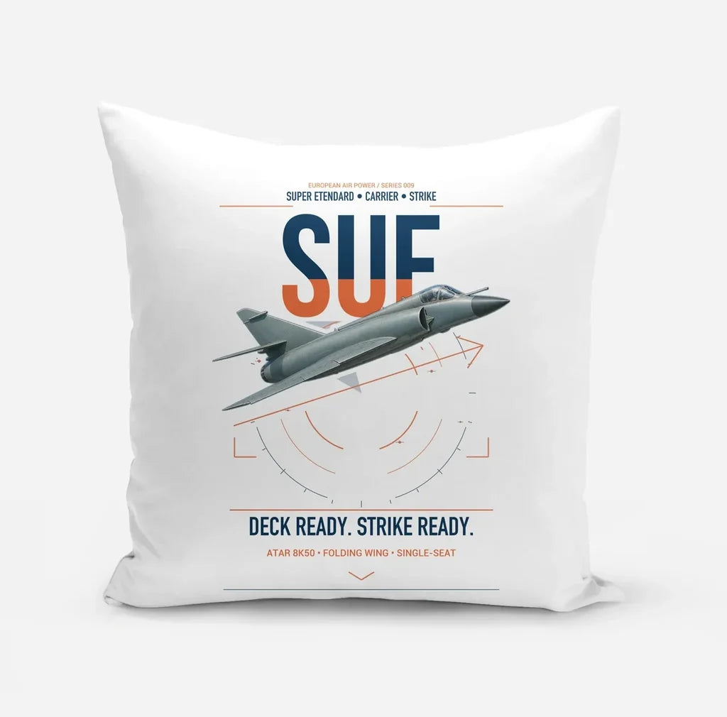 Dassault Super Étendard design on white pillow