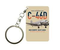 Thumbnail for C-46D Commando design on beige designed key chain, double-side print