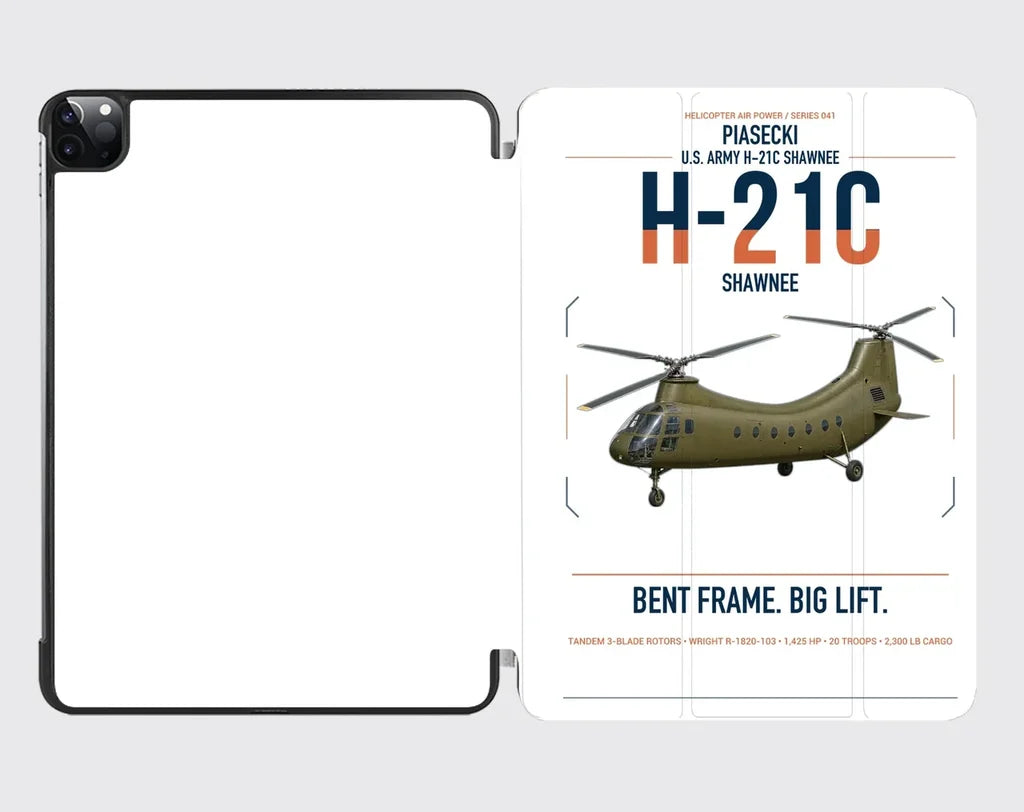 Piasecki H-21C Shawnee design on white ipad tablet case