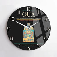 Thumbnail for Thomas Sankara International Airport (OUA) design on black no frame wall clock