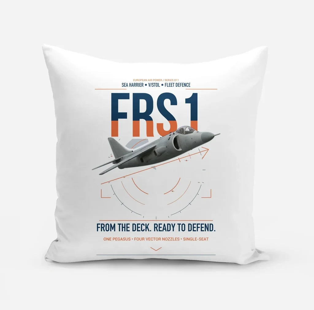 British Aerospace Sea Harrier FRS.1 design on white pillow