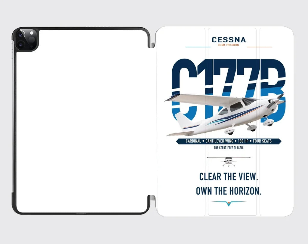 Cessna 177B Cardinal design on white ipad tablet case