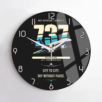Thumbnail for Boeing 737 MAX 8 design on black no frame wall clock
