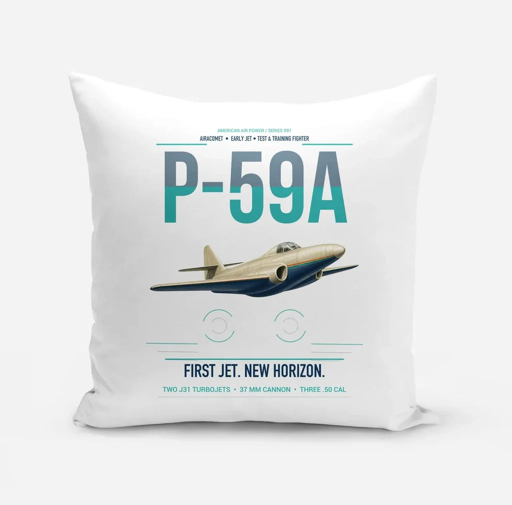 P-59A Airacomet design on white pillow