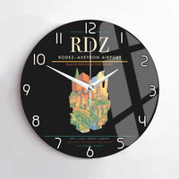 Thumbnail for Rodez–Aveyron Airport (RDZ) design on black no frame wall clock