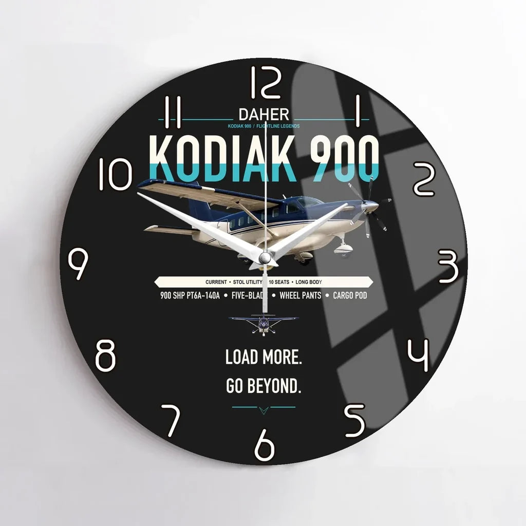 Daher Kodiak 900 design on black no frame wall clock
