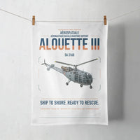 Thumbnail for Aérospatiale SA 316B Alouette III design on white towel