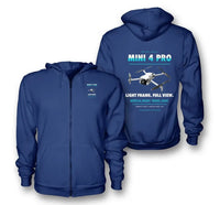 Thumbnail for DJI Mini 4 Pro design on blue zipped hoodie