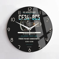 Thumbnail for CF34-8C5 design on black no frame wall clock