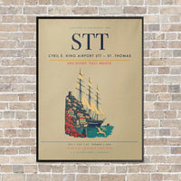 Thumbnail for Cyril E. King Airport STT — St. Thomas vertical canvas print - framed - beige background