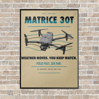 Thumbnail for DJI Matrice 30T vertical canvas print - framed - beige background