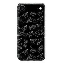 Thumbnail for Paper Airplane & Fly-Black iPhone Case - view 2