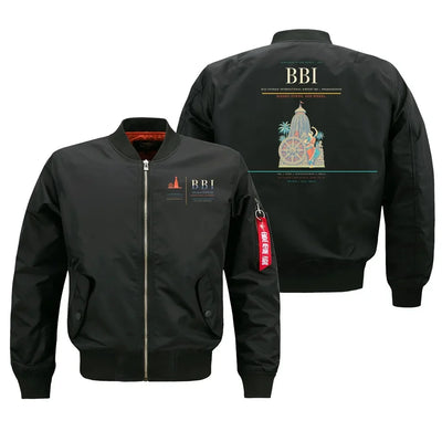 Biju Patnaik International Airport (BBI) design on black bomber jacket