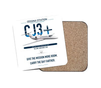 Thumbnail for Cessna Citation CJ3+ design on white 1 piece coaster