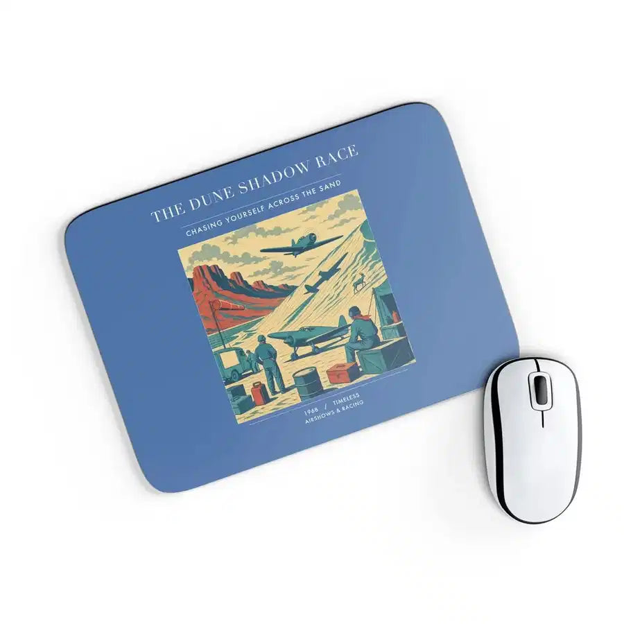 VINTAGE G4334 - The Dune Shadow Race - Designed Mouse Pads design on blue rectangle