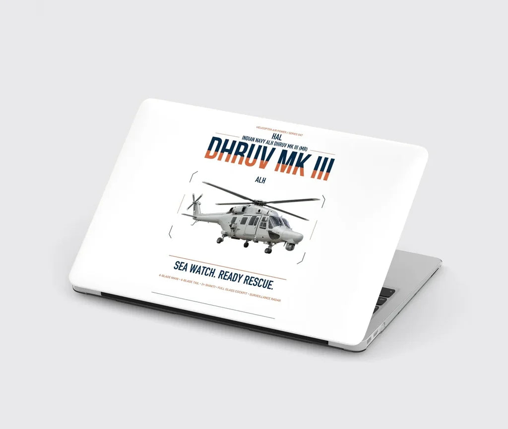 HAL ALH Dhruv Mk III design on white MacBook case