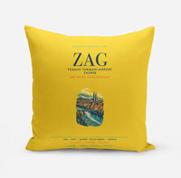 Thumbnail for Franjo Tuđman Airport Zagreb (ZAG) design on yellow pillow