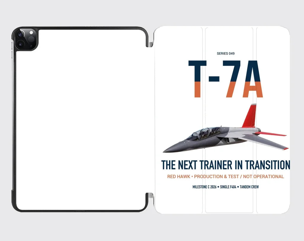 T-7A Red Hawk design on white ipad tablet case
