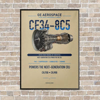 Thumbnail for CF34-8C5 vertical canvas print - framed - beige background