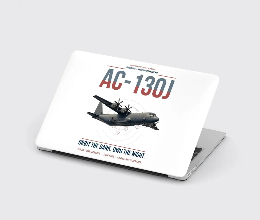AC-130J Ghostrider design on white MacBook case