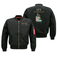 Thumbnail for Cyril E. King Airport (STT) design on black bomber jacket