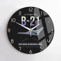 Thumbnail for B-21 Raider design on black no frame wall clock