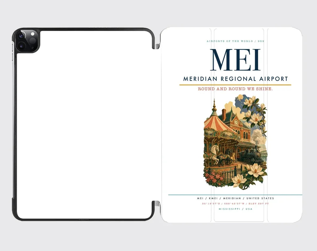 Meridian Regional Airport (MEI) design on white ipad tablet case