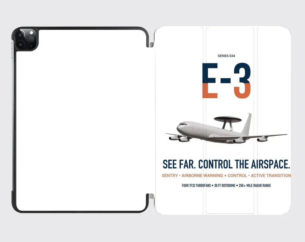 E-3 Sentry AWACS design on white ipad tablet case