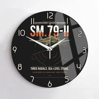Thumbnail for Savoia-Marchetti SM.79-II Sparviero design on black no frame wall clock