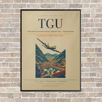 Thumbnail for Toncontín International Airport TGU — Tegucigalpa vertical canvas print - framed - beige background
