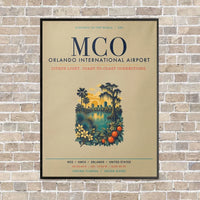 Thumbnail for Orlando International Airport MCO vertical canvas print - framed - beige background