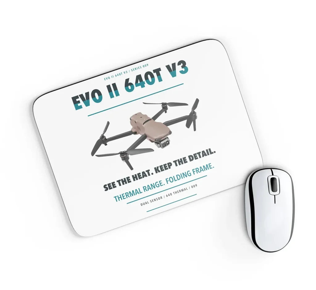 Autel EVO II Dual 640T V3 design on white rectangle mouse pad