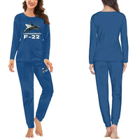 Thumbnail for The Fighter Jet 22 Silhouette women pajamas - Blue