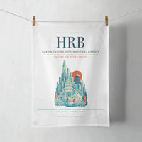 Thumbnail for Harbin Taiping International Airport (HRB) design on white towel