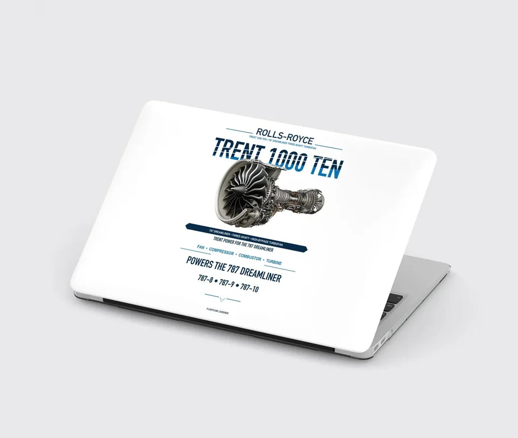 TRENT 1000 TEN design on white MacBook case