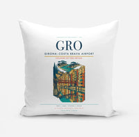 Thumbnail for Girona–Costa Brava Airport (GRO) design on white pillow